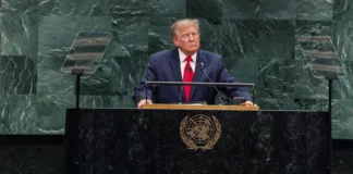 El presidente de Estados Unidos, Donald Trump, habla ante la Asamblea General de la ONU, este 22 de septiembre de 2026, en Nueva York. EFE/Olga Fedorova