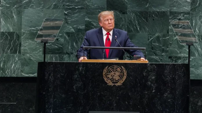 7televalencia Donald Trump-IA-1-1 El presidente de Estados Unidos, Donald Trump, habla ante la Asamblea General de la ONU, este 22 de septiembre de 2026, en Nueva York. EFE/Olga Fedorova