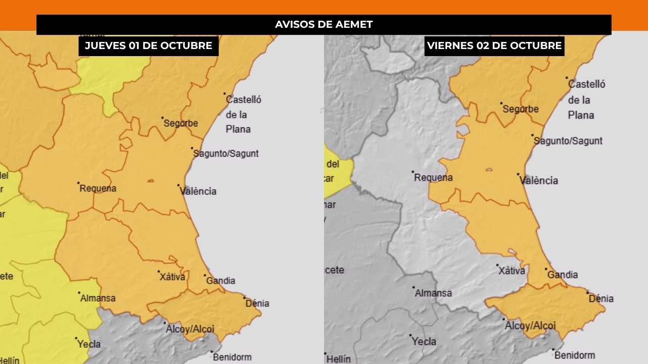 Avisos AEMET para los próximos días