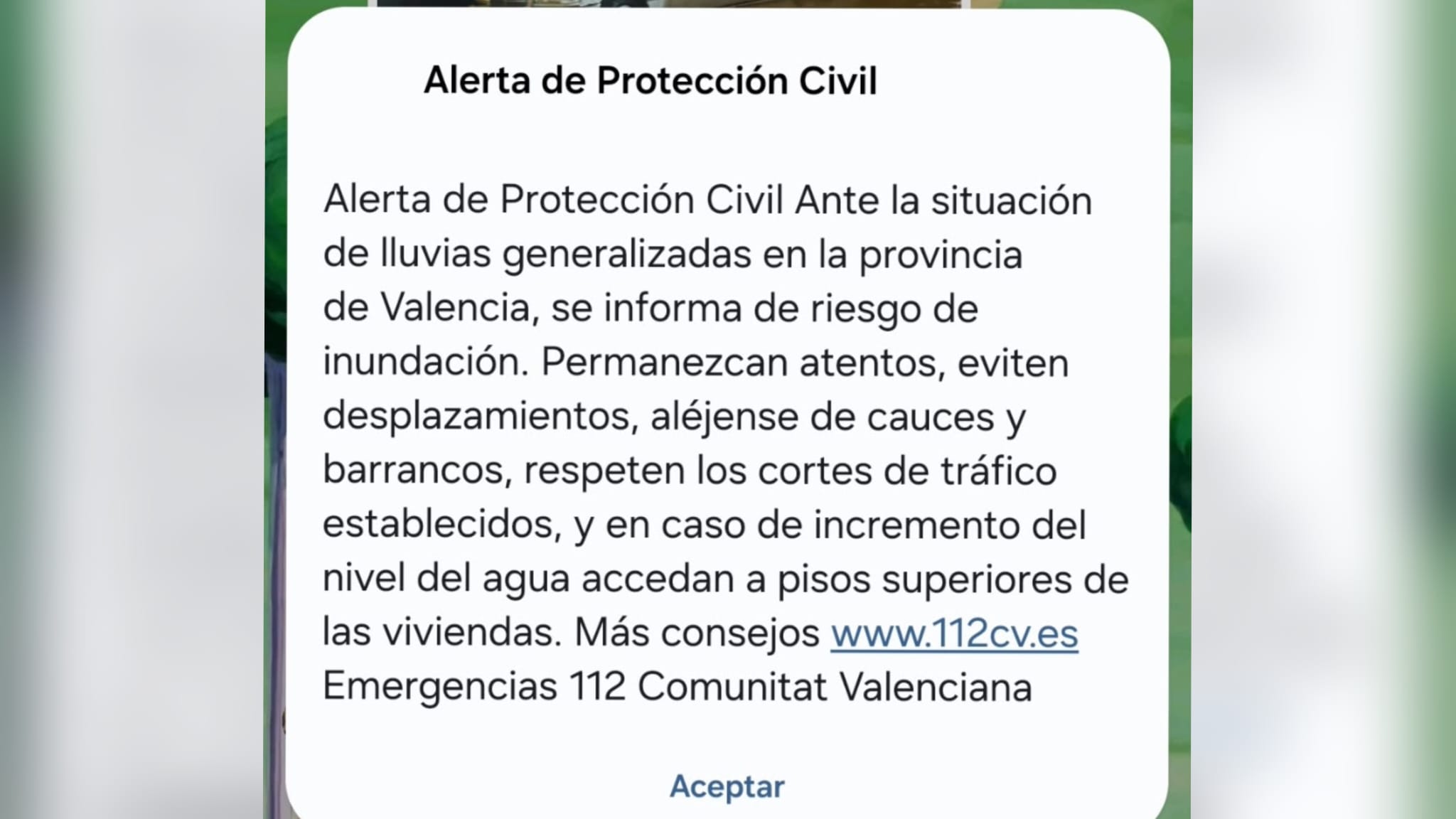 Es-Alert recibido en Valencia