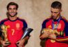 València propone nombrar hijos adoptivos a Ferran Torres y Alejandro Grimaldo Ferran Torres y Grimaldo en la sesión fotográfica tras la final del Mundial. FIFA