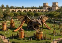 Así podría ser el gran parque de Jaume I en el Jardín del Turia de València Imagen generada por inteligencia artificial de lo que podría ser el nuevo parque de Jaume I en el Jardín del Turia