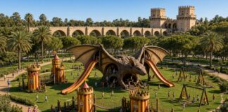 Imagen generada por inteligencia artificial de lo que podría ser el nuevo parque de Jaume I en el Jardín del Turia