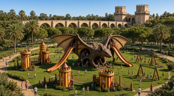 Así podría ser el gran parque de Jaume I en el Jardín del Turia de València Imagen generada por inteligencia artificial de lo que podría ser el nuevo parque de Jaume I en el Jardín del Turia
