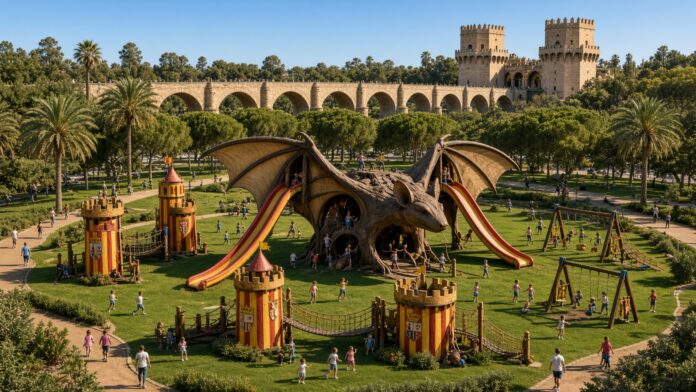 7televalencia generado por ia parque jaume i Imagen generada por inteligencia artificial de lo que podría ser el nuevo parque de Jaume I en el Jardín del Turia