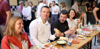 El president Mompó, amb Ricard Camarena i la vicepresidenta Mazzolari