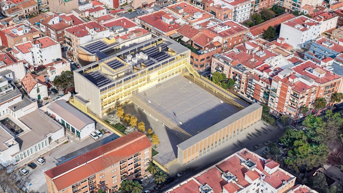 Render de l'edifici des de l'aire