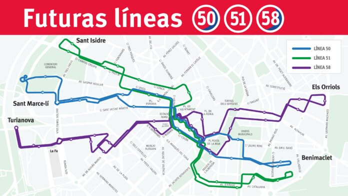 7televalencia-plano-emt Nuevo mapa de la EMT en Valencia: tres líneas cambiarán sus recorridos en noviembre
