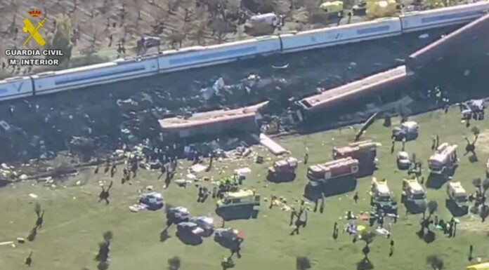 Imagen aérea del accidente ferroviario de Toledo