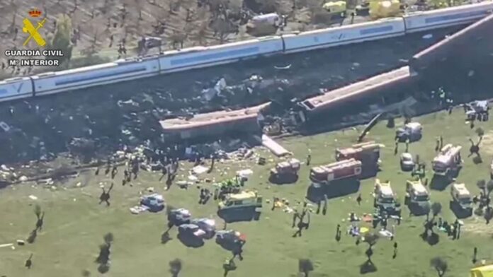 Imagen aérea del accidente ferroviario de Toledo