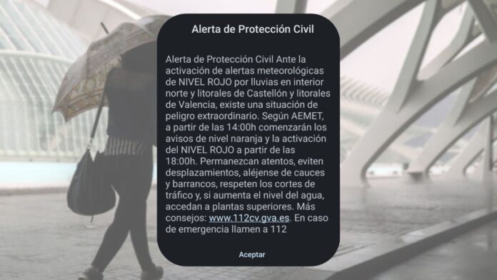 7televalencia es-alert lluvias El Es-Alert ha sonado en todo el litoral de Valencia
