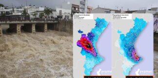 Vista de las inundaciones a consecuencia del paso de la dana Adam en la localidad alicantina de Els Poblets. EFE/ Morell