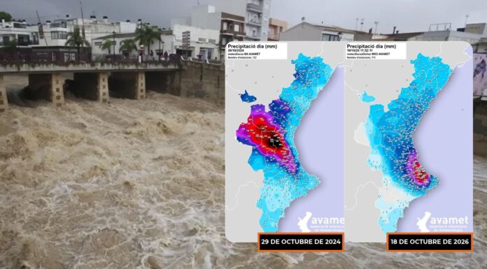 Vista de las inundaciones a consecuencia del paso de la dana Adam en la localidad alicantina de Els Poblets. EFE/ Morell