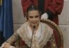 Beatriz Blanco reivindica las Fallas como familia, tradición y sentimiento en su primer discurso como Fallera Mayor de València Beatriz Blanco durante el discurso de la Proclamación, Fallera Mayor de València