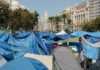 La acampada de Valencia se reorganiza para permitir la Procesión Cívica del 9 d’Octubre La acampada de Valencia se reorganiza para permitir la Procesión Cívica del 9 d’Octubre