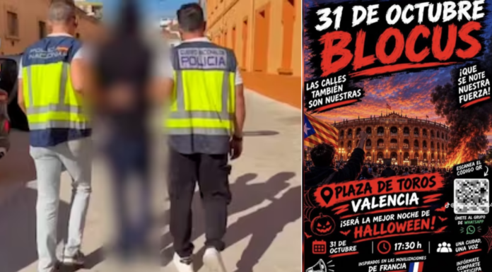 Detenido el creador de 'Blocus Vlc', el grupo que llamaba a saquear y quemar Valencia en Halloween