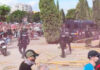Duros enfrentamientos entre policía y manifestantes por la vivienda junto al Palau de Les Arts